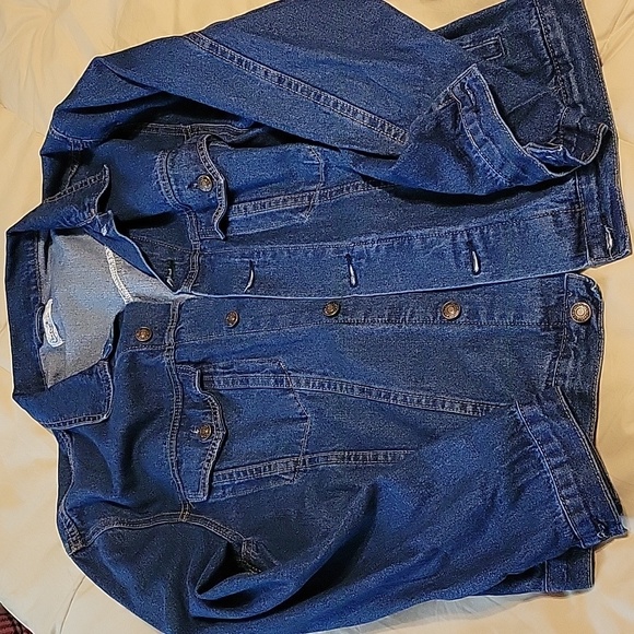 Elia cher women's size medium US 8 long sleeve button up blue denim jean jacket - Picture 14 of 14